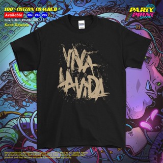 เสื้อยืดแขนสั้นคอกลมเสื้อยืด พิมพ์ลายวง Coldplay Cold Play Viva La Vida II 19 สําหรับผู้ชายCotton 100%  [S-5XL]