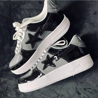 รองเท้าผ้าใบ BAPE STA COMBO BLACK Low-Top แฟชั่นพรีเมี่ยม