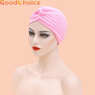 【Good】Womens Chemo Cap Hair Loss Head Scarf Wrap Plain Turban Hat Wrap Muslim Stretch【Ready Stock】