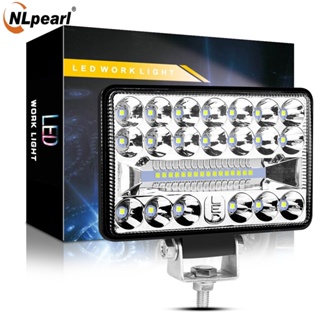 Nlpearl ไฟตัดหมอก LED 12V 24V ทรงสี่เหลี่ยม สีเหลืองอําพัน 3 นิ้ว สําหรับรถ ATV SUV 2 ชิ้น