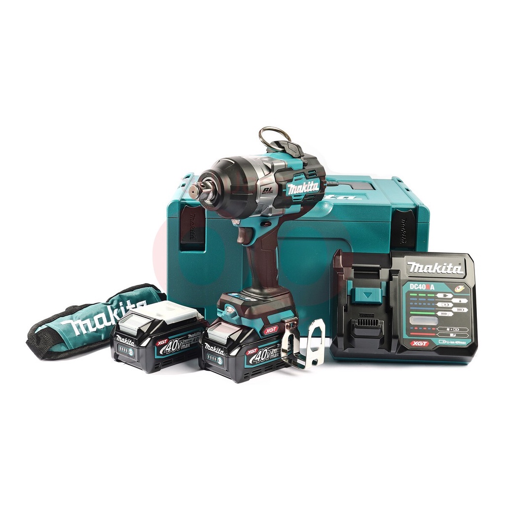 MAKITA ชุดบล็อกไร้สาย 40 โวลต์ 3/4 นิ้ว รุ่น TW001GM204 แรงบิดสูงสุด 1,800 นิวตันเมตร รวมแบตเตอรี่-แ