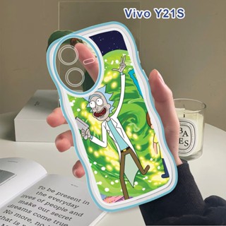 สําหรับ Vivo Y21 Y21S Y21A Y21T Y21e Y21G Y33S Y33T T1X 4G เคสโทรศัพท์มือถือแบบนิ่ม กันกระแทก กันรอยกล้อง ลายคลื่น Rick and Modi แฟชั่น