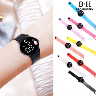 Bhp นาฬิกาข้อมือดิจิทัล อิเล็กทรอนิกส์ หน้าจอสัมผัส LED กันน้ํา สีพื้น สําหรับเด็กนักเรียน