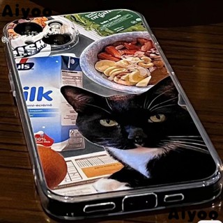 Promax เคสโทรศัพท์มือถือนิ่ม แบบใส ลายหนังสืออาหารเช้า ลูกแมว สีแดง สําหรับ Iphone 13 xs 147p 8p 1211 xr UHJO