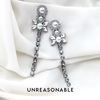 ต่างหู ใส่ออกงาน Crystal ต่างหูคลิป ต่างหูก้านเงินแท้ น้ำหนักเบา สวยใส่สบาย Unreasonable Accessories UA0301-02