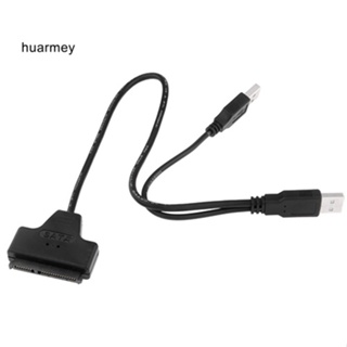 Huarmey สายเคเบิลอะแดปเตอร์แปลง USB 20 เป็น 25 นิ้ว 22Pin 7+15 ATA SATA 20 HDD/SSD