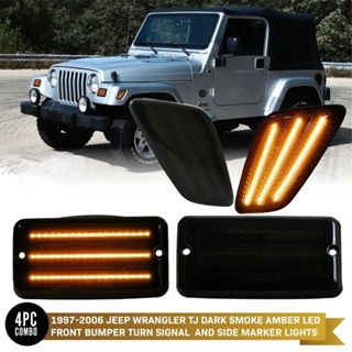 โคมไฟสัญญาณกันชนหน้า LED พร้อมบังโคลนหน้า สําหรับ 1997-2006 Jeep Wrangler (TJ Chassis Only) OEM 55055020Ac 55055020โฆษณา 55055020Ae CH2520131