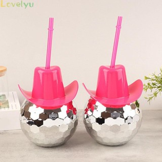 ⭐READY STOCK ⭐New 600ml Disco Ball Cups Cowboy Disco Ball Cup With Straws Cocktail Cup