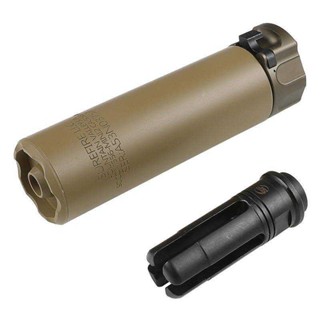 เก็บเสียง พร้อมปลอกลดแสง ทรงSurefire 4 แฉก ท่อปิดเสียงแบบปลดไว SOCOM556 MINI2 Dummy(5KU-243-T)