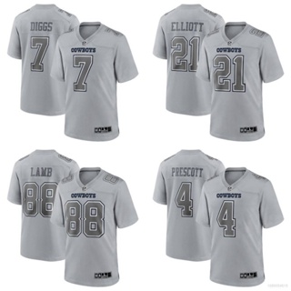 ใหม่ NFL Dallas เสื้อกีฬา เสื้อยืดลําลอง แขนสั้น สีเทา พลัสไซซ์ สไตล์คาวบอย