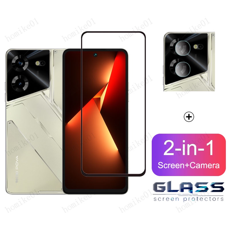 ฟิล์มกระจก Tecno Pova 5 กระจกนิรภัย HD ป้องกันหน้าจอ สำหรับ Tecno Pova 4 Pro 3 Neo 2 Spark 10 Pro 10C Go 2023 Camon 20 Pro 5G ฟิล์มกระจกกันเลนส์กล้อง