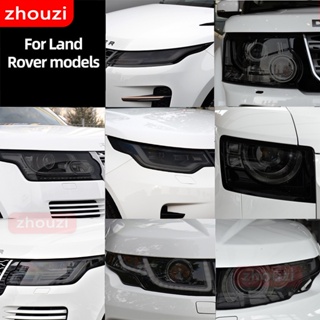 สติกเกอร์ฟิล์มใส TPU ป้องกันไฟหน้ารถยนต์ สีดํา สําหรับ Range Rover Sport Discovery Evoque Velar Defender L663