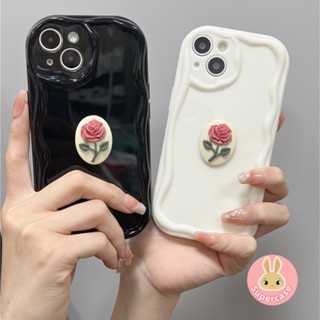 เคสโทรศัพท์ซิลิโคน แบบนิ่ม ลายดอกกุหลาบ ขอบครีม สําหรับ Vivo Y78+ Y77 Y77E 5G Y76S Y74S Y70S Y51S Y50T Y70T Y52S Y72 5G Y16 4G Y56 Y35 5G