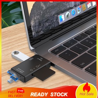 Setn 6-in-1 อะแดปเตอร์การ์ดรีดเดอร์ USB 30 Type-C TF-SD OTG อเนกประสงค์ สําหรับโทรศัพท์มือถือ