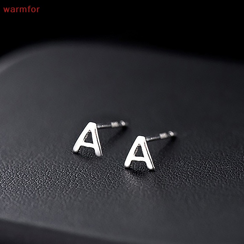 (warmfor) ต่างหูสตั๊ด จี้ตัวอักษร A-Z ขนาดเล็ก 26 ตัว เรียบง่าย เครื่องประดับแฟชั่น สําหรับผู้หญิง ของขวัญ 1 คู่