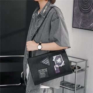 Sunwish SWS-JY1301 ใหม่ กระเป๋าสะพายไหล่ กระเป๋าคลัทช์ ทรงซองจดหมาย ลายนกยูง สไตล์เกาหลี สําหรับผู้ชาย 2023