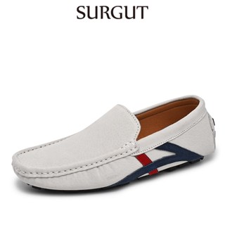 Surgut รองเท้าโลฟเฟอร์ลําลอง หนังวัวแท้ ส้นเตี้ย เหมาะกับการ…