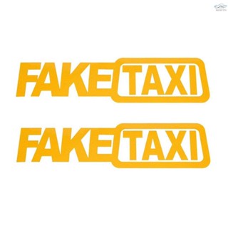 พร้อมส่ง สติกเกอร์ไวนิล ลายสัญลักษณ์ FAKE TAXI สะท้อนแสง มีกาวในตัว สําหรับติดตกแต่งรถยนต์ 1 ชุด (2 ชิ้น ต่อชุด)