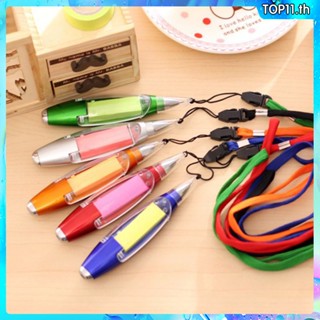 ปากกาลูกลื่นสารพัดประโยชน์ Sticky Led Light Pen New Cute Stationery Lanyard Note top111.th