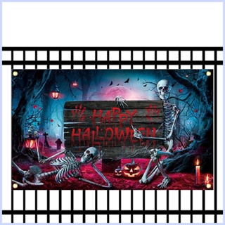 Happy Halloween ป้ายแบนเนอร์ ลายผีน่ากลัว 72.83*43.31 นิ้ว สําหรับตกแต่งปาร์ตี้ฮาโลวีน