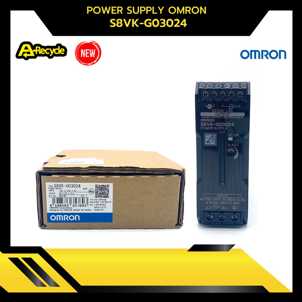 แหล่งจ่ายไฟ Omron S8VK-G03024 ขนาด 30W รุ่น DIN Rail Mount