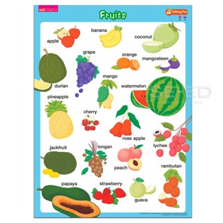 (Arnplern) : โปสเตอร์พลาสติก Fruits (Talking Pen)