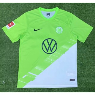 เสื้อกีฬาแขนสั้น ลายทีมชาติฟุตบอล Wolfsburg 2023-24 ทรงหลวม