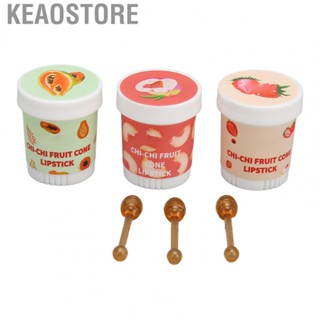 Keaostore Lip Balm Pot  Care Ice  Shape 3pcs 3 Fragrance    with Rods for Makeup