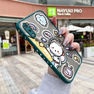 เคสมือถือ แบบแข็ง แบบใส ขอบสี่เหลี่ยม ลายการ์ตูนอวกาศ กันกระแทก สําหรับ Samsung galaxy A02 M02 A02s A03s M02s