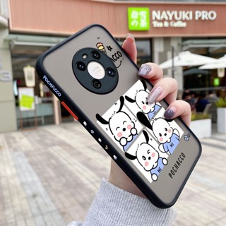 เคสซิลิโคนใส ขอบสี่เหลี่ยม กันกระแทก ลายการ์ตูน Pochacco น่ารัก สําหรับ Huawei Mate 40 Pro Mate 40 Pro+