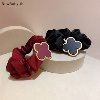 Newbaby ยางรัดผม ทรงเรขาคณิต สี่แฉก สีพื้น เรียบง่าย หรูหรา สําหรับผู้หญิง