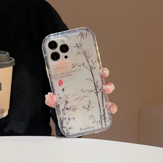 เคสโทรศัพท์มือถือแบบนิ่ม TPU ลายไม้ไผ่ แฟชั่น สําหรับ iPhone 11 12 13 14 Pro Max