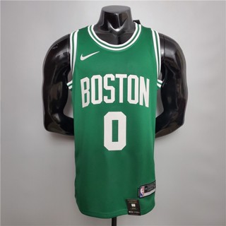 ทาตัม #0 เสื้อกีฬาบาสเก็ตบอล ลายทีม Boston Celtics Green ชุดเหย้า 0 เสื้อกดร้อน