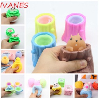 Ivanes ของเล่นบีบ รูปการ์ตูนหนู ชีส กระรอก ผักกาดขาว หมู หลายแบบ สําหรับเด็ก