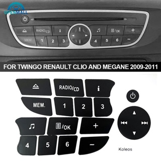 Openmall สติกเกอร์ปุ่มกดเครื่องเสียงรถยนต์ 16 คีย์ อุปกรณ์เสริม สําหรับ Twingo Renault Clio and Megane 2009-2011 S2W5