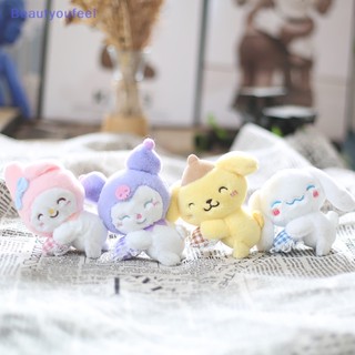 [Beautyoufeel] พวงกุญแจ จี้ตุ๊กตา Sanrio Cinnamoroll Kuromi Melody Kawaii Pompom Purin สําหรับผู้หญิง