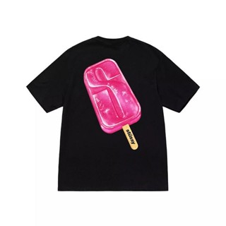 เสื้อยืดแขนสั้น พิมพ์ลายไอศกรีม STUSSY POPSICLE 23SS สําหรับผู้ชาย และคู่รัก