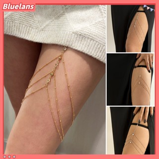 【 Bluelans 】โซ่คล้องขา ประดับพลอยเทียม หลายชั้น ยืดหยุ่น สําหรับเครื่องประดับ ของขวัญ