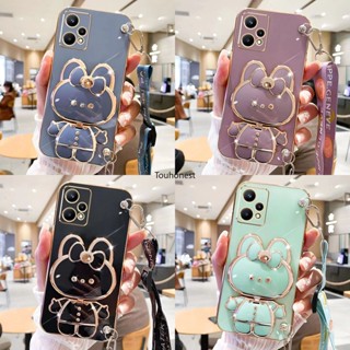 เคส Xiaomi Redmi Note 12 Pro เคส Redmi Note 12S Casing Redmi 12C Case Redmi A1 Plus Case Cartoon Stand Vanity Mirror Case Bunny Rabbit Holder Crossbody Phone Strap Cover Cassing Cases Case KD โทรศัพท์มือถือ ลายการ์ตูนกระต่าย พร้อมสายคล้อง สําหรับ