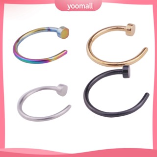 {YO} เครื่องประดับแฟชั่น จิวเจาะร่างกาย จมูก ปาก ปาก สเตนเลส สไตล์พังก์ 4 ชิ้น