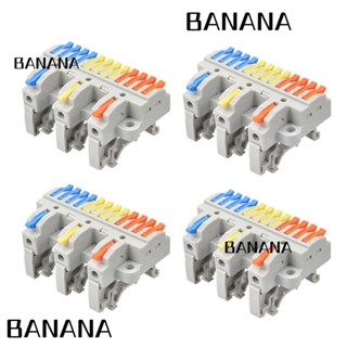 Banana1 บล็อกเทอร์มินัล เชื่อมต่อเร็ว DIN 28-12AWG 3 in 12 600 โวลต์ DIY 4 ชิ้น