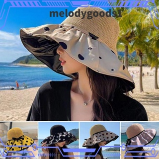 Melodygoods1 หมวกบักเก็ต กันแดด ป้องกันรังสียูวี พับได้ เหมาะกับฤดูใบไม้ผลิ ฤดูร้อน