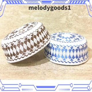 MELODYGOODS1 หมวกบีนนี่ลําลอง ผ้าถัก ปักลายซาวดี้อาหรับ สไตล์มุสลิม สําหรับผู้ชายชาวอาหรับ มี 2 ชิ้น