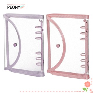 Peonypavilion ปกสมุดโน้ตบุ๊ก PVC แบบใส ขนาด A6 พร้อมกระดุมแป๊ก สําหรับสํานักงาน