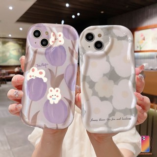 เคสโทรศัพท์มือถือ ขอบโค้ง ลายดอกทิวลิป กระต่ายน่ารัก 3D แวววาว สําหรับ Infinix Hot 20i 30i 8 9 20 12 30 10 11 Play 8 Lite 9 PRO 11 Plus 10 Lite Note 12 PRO 12 Turbo G96 Smart 5 7 4 6 Plus 5PRO