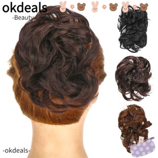 OKDEALS กิ๊บติดผมสังเคราะห์ แบบหยักศก สีดํา สีน้ําตาล