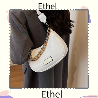 Ethel1 กระเป๋าสะพายไหล่ สะพายข้าง ใต้วงแขน หนัง PU สีพื้น สไตล์วินเทจ สําหรับผู้หญิง