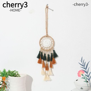 Cherry3 เครื่องรางดักฝัน 1 ชิ้น|เชือกผ้าฝ้ายทอ ประดับพู่ สําหรับตกแต่งห้อง