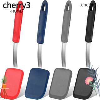 Cherry3 ชุดไม้พายทําอาหาร ซิลิโคน 9.65*2.56 นิ้ว ไม่ติดผิว ทนความร้อน สีเทา ฟ้า ดํา แดง 4 ชิ้น