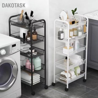 DAKOTASK ชั้นเก็บของโลหะพร้อมล้อรถเข็นสเตนเลสสตีลสำหรับผักในครัวในห้องน้ำ